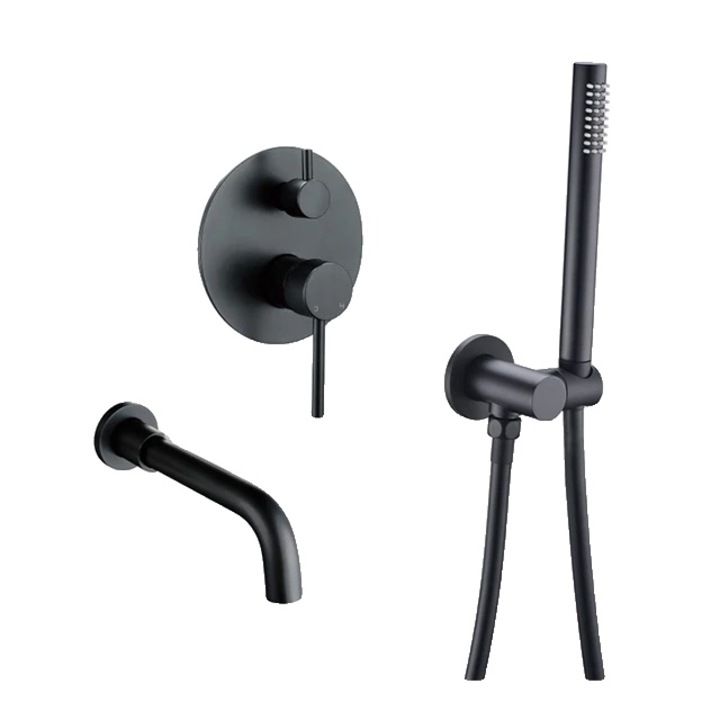 Zuhanycsap szett, LED, Fekete