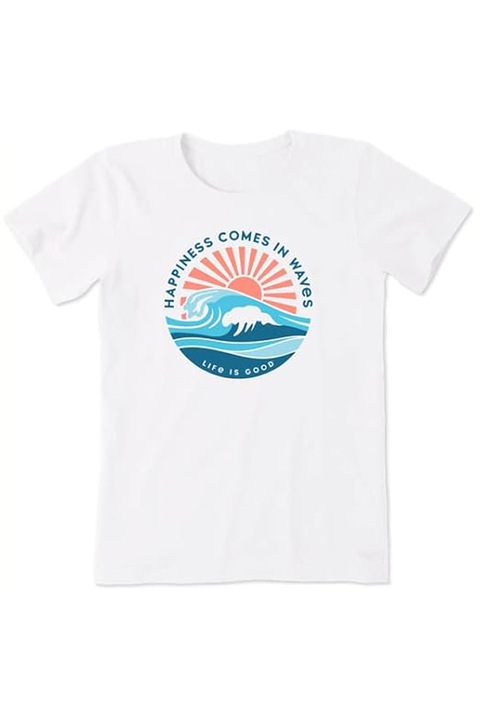 Happy Waves Crusher Tee mintás fehér női póló, m-es, Life Is Good