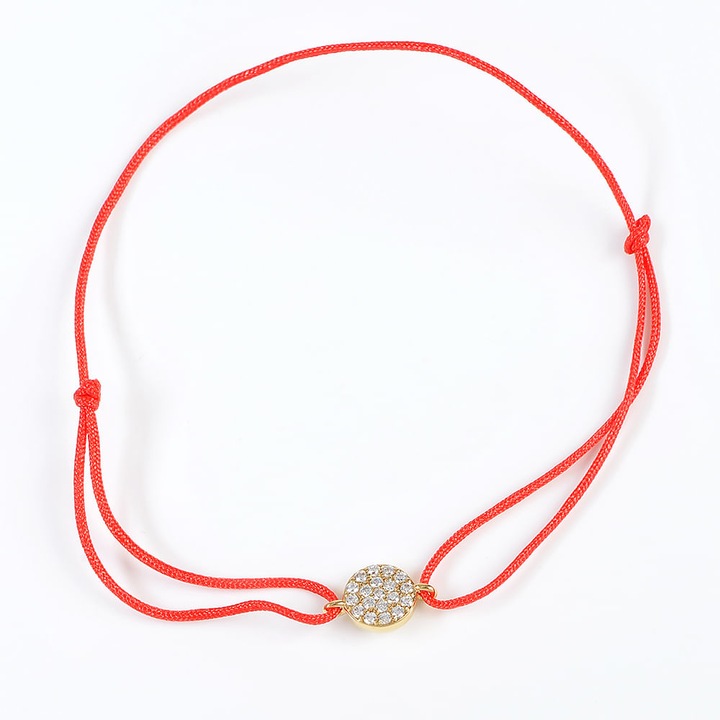 Bratara martisor cu pandantiv rotund si pietre zirconice, Meli Melo Paris