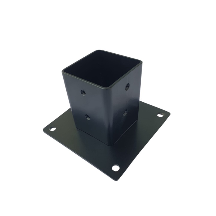 Suport metalic 120x120 pentru stalpi de lemn pentru foisoare/pergole/carport, Lucco, Negru