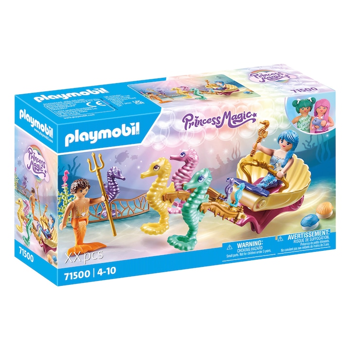 Playmobil Princess Magic - Trasura cu cai de mare