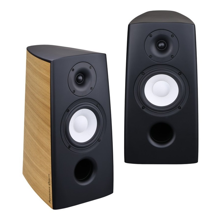 Set 2 Boxe acustice Acoustique Quality CANTO 3, 120W, 2 cai, membrana ceramica, finisaj lemn