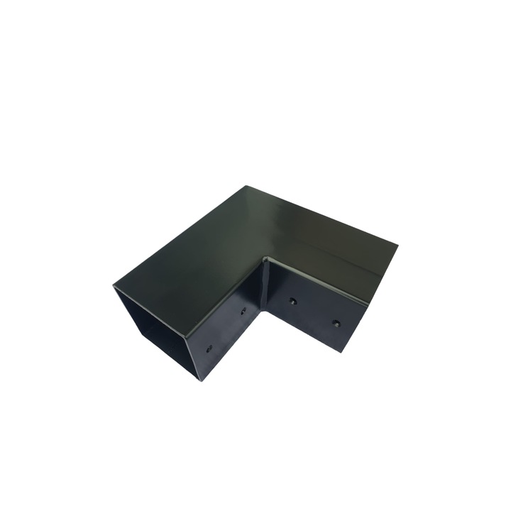 Element de imbinare grinda lemn, tip "L" 2 conexiuni, Lucco, Fier, Negru, 150x150