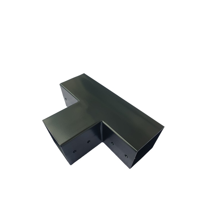 Element de imbinare grinda lemn, tip "T" 3 conexiuni, Lucco, Fier, Negru, 150x150