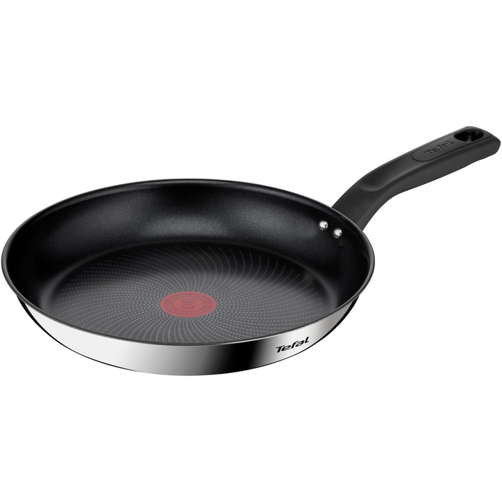 Тиган Tefal Delicious, Индукционен, Титаниево незалепващо покритие, Термосигнален индикатор, Занитена дръжка, Неръждаема стомана, 26 см, Сребрист