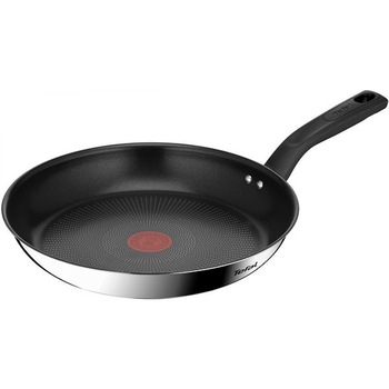 Tigaie Tefal Delicious, inductie, invelis antiaderent Titanium, indicator Thermo-Signal, maner nituit, inox, 28 cm, argintiu