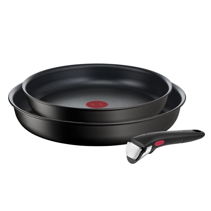 Комплект 3 съда за готвене Tefal Ingenio Eco Resist On, Индукция, Сваляема дръжка