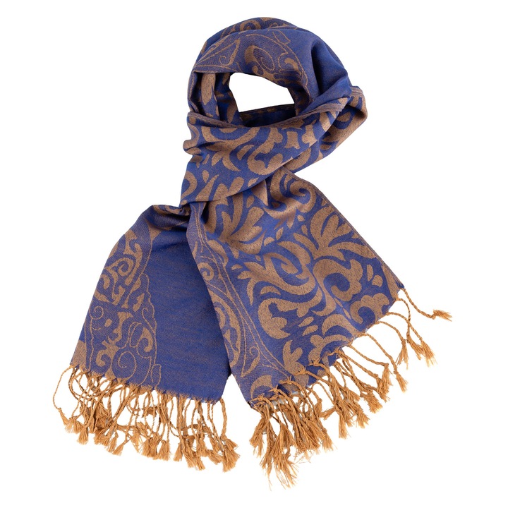 Esarfa albastru Garden, 60 x 200 cm