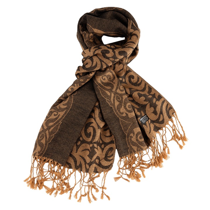 Esarfa neagra Garden, 60 x 200 cm