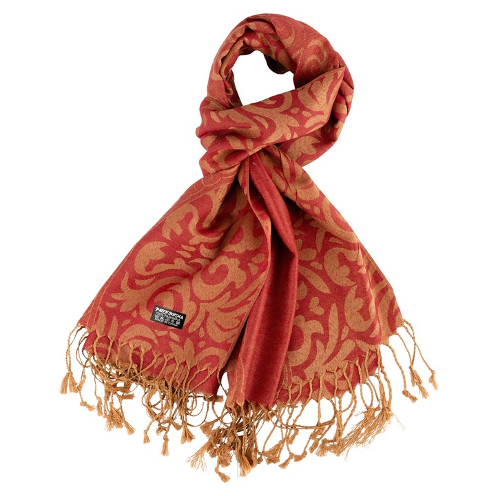 Esarfa grena Garden, 60 x 200 cm