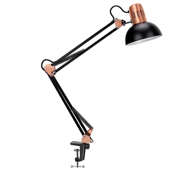 LED настолна лампа, BYONDSELF®, с щипка/основа, регулируема настолна лампа с гъша шия, с 8 W крушка, 3 цветни температури, за работа, редактиране, четене, обучение