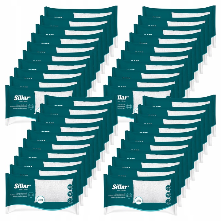 40 db-os nedvességelnyelő utántöltő készlet, Sillar, 40 x 250 g