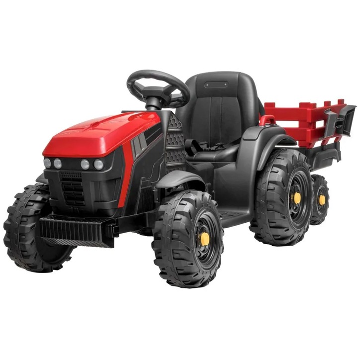 Tractor cu remorca HECHT 50925 Red, cu acumulator 12 V / 10 Ah / 45 W, viteza 5-7 km/h, rosu, varsta recomandata 3-8 ani