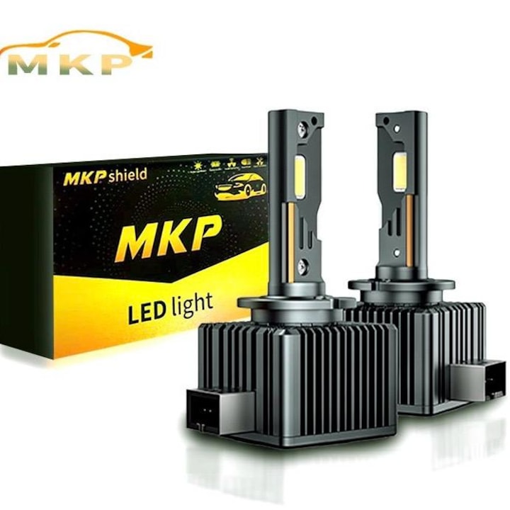 Set de 2 becuri conversie hid-led, D1S, 70W, 12.000 lm, Canbus, Miez Cupru, Radiator Aluminiu, Premium