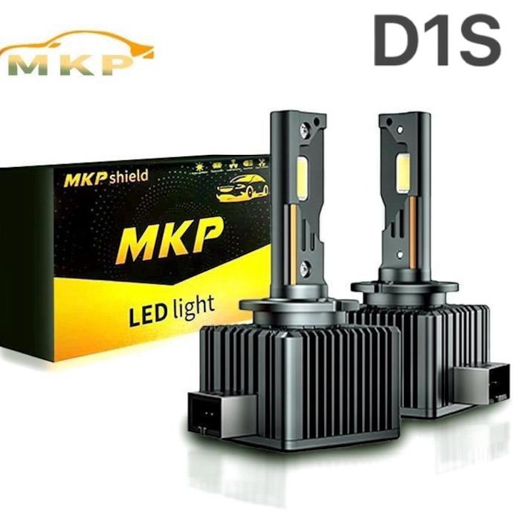 Set de 2 becuri conversie hid-led, D1S, 70W, 12.000 lm, Canbus, Miez Cupru, Radiator Aluminiu, Premium
