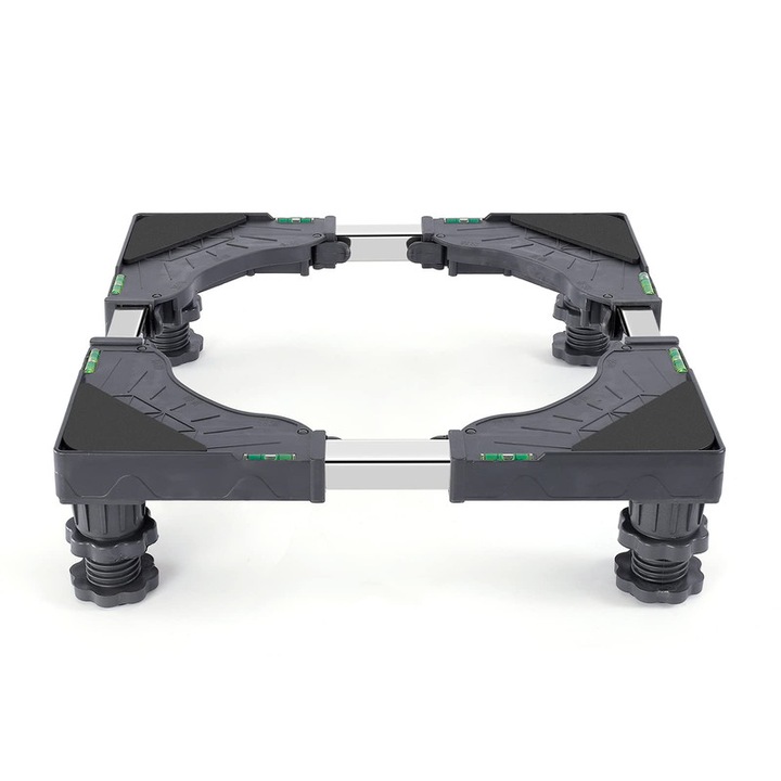 Основа за пералня, WALALLA, Метал/PVC, Регулируема, Сива