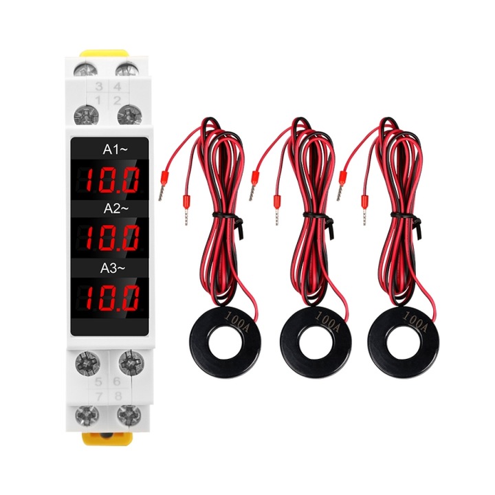 Sinotimer амперметър, трифазен, измерва 3P ток, SDM010A