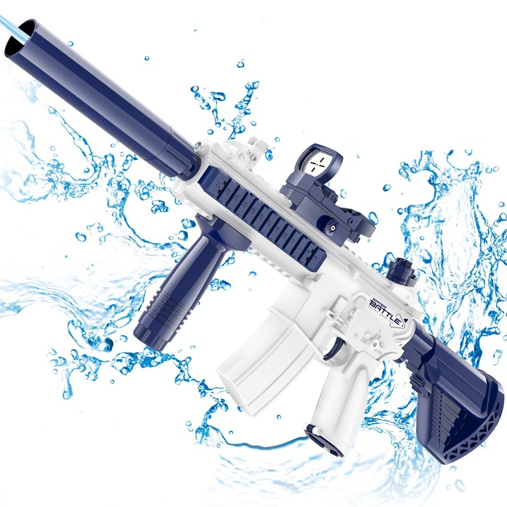 Pistol electric de apa pentru copii adulti, Overtang, Albastru\Alb