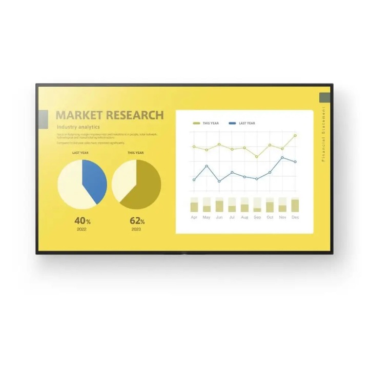 Sony 75"-es FW-75EZ20L IPS LED professzionális képernyő, UHD 3840 x 2160, HDMI, WiFi, fekete hangszórók