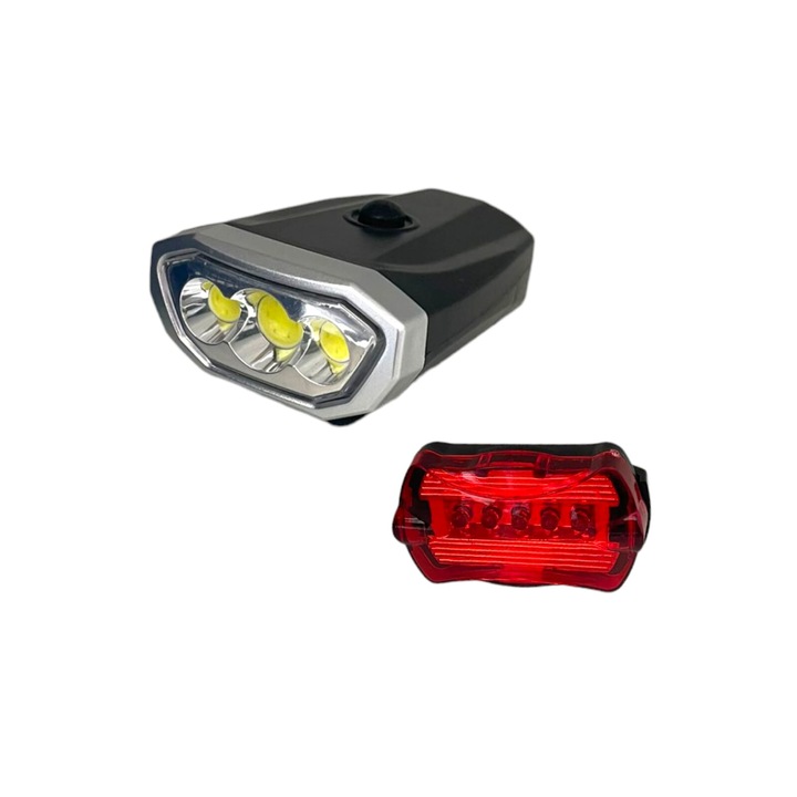 Set far si stop pentru bicicleta, LED, pe baterii AVI-3152