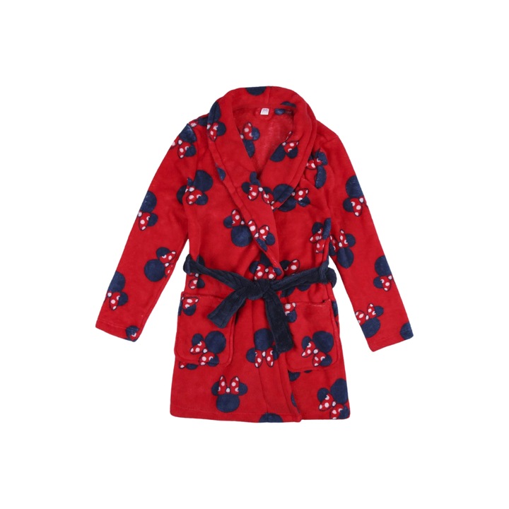 Детски халат Cocolino, червен, 8 години, 128 см, Мини Маус, Disney