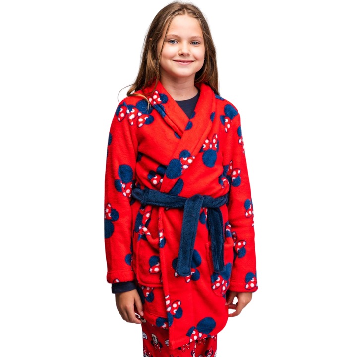 Детски халат Cocolino, червен, 10 години, 146 см, Мини Маус, Disney