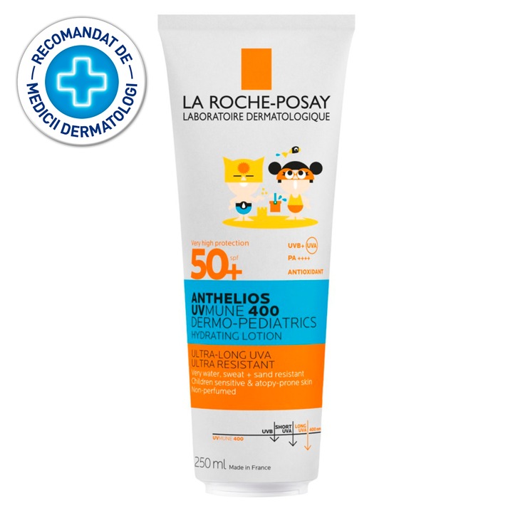 Lotiune Hidratanta cu protectie solara pentru copii, fata si corp SPF 50+ Eco-Tube La Roche Posay ANTHELIOS UVMUNE400 Dermo-Pediatrics, 250ml