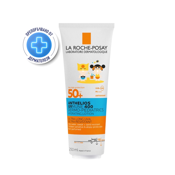 Хидратиращ лосион със слънцезащита за деца, лице и тяло SPF 50+ Eco-Tube La Roche Posay ANTHELIOS UVMUNE400 Dermo-Pediatrics, 250 мл