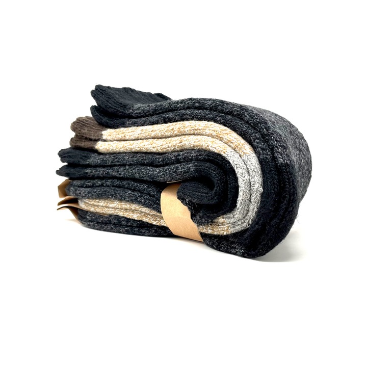 Sosete din lana de alpaca 43-46 gri/maro 3 perechi