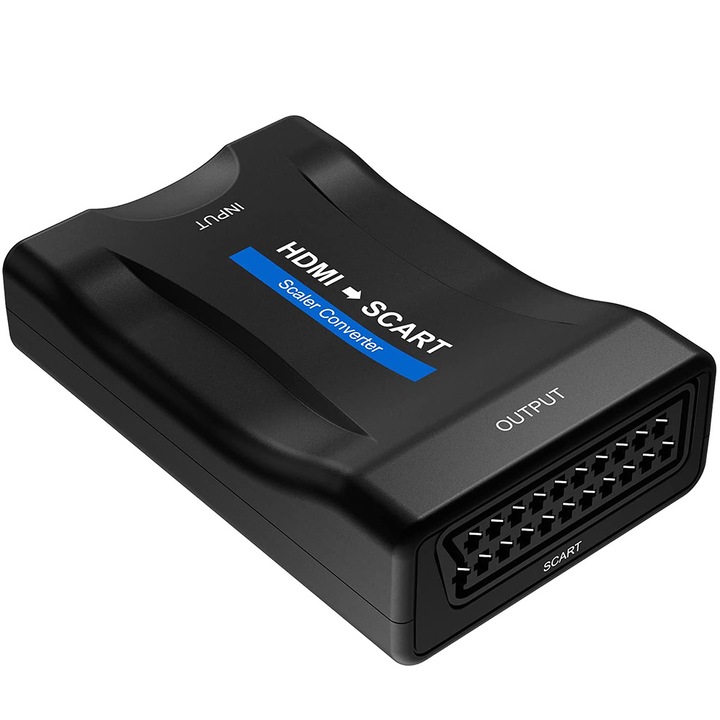 HDMI към SCART конвертор адаптер, цифров 1080P HDMI видео и аудио сигнал преобразуване в аналогов SCART CVBS сигнал