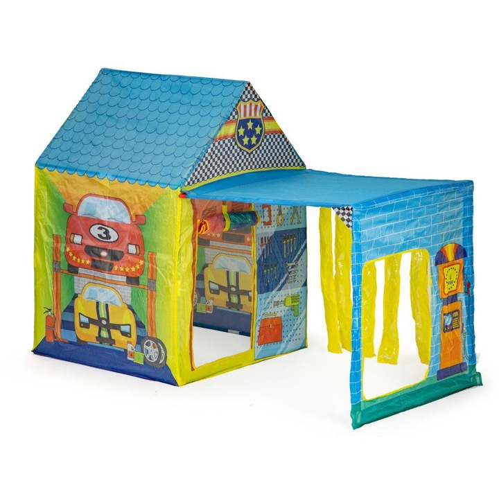 Cort de Joaca pentru copii, design stil casuta viu colorata cu o singura Intrare si un spatiu de joaca, utilizare interior/exterior, 150 x 75x 110 cm, Multicolor