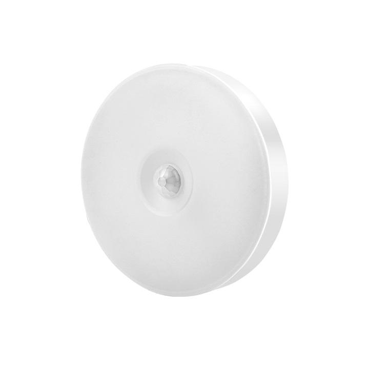 Нощна лампа със сензор, JESWO, USB, LED, 8 см, Бяла