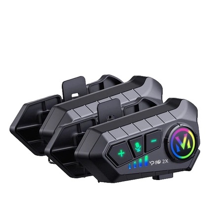 Комплект 2 мото интерком, Bluetooth, IPX6, 300 м, Черен - eMAG.bg