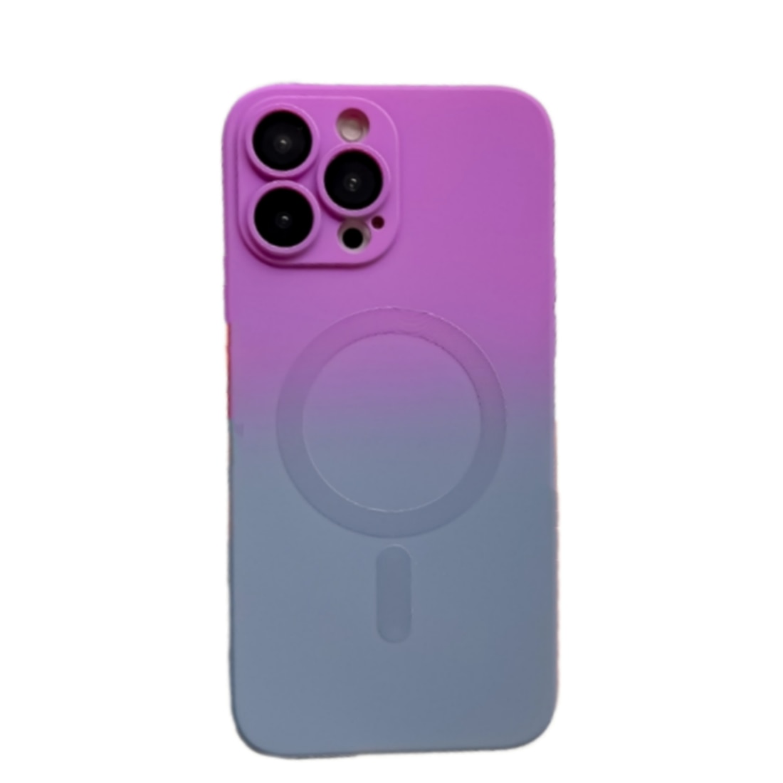 Husa gradient de protectie MagSafe tip bumper compatibila cu iPhone Apple iPhone 14 Pro Max, enkourakoko®, Gri Violet