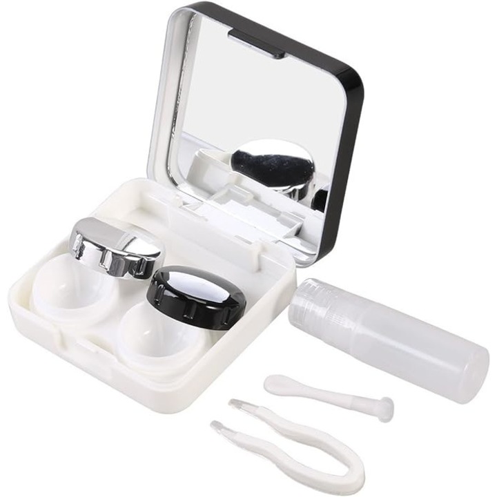 Aplicator lentile de contact in caseta, enkourakoko®, accesorii incluse, portabil, 62 x 62 mm，Negru