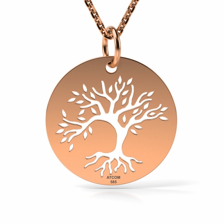 Colier din aur roz model Copacul nemuritor