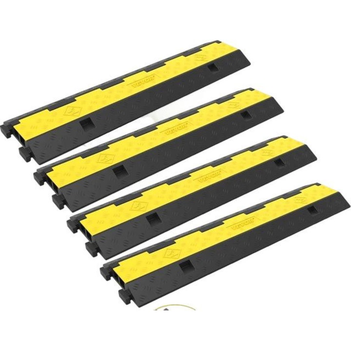 Защитна рампа за кабели, Vevor, Черно/Жълто, 4 бр