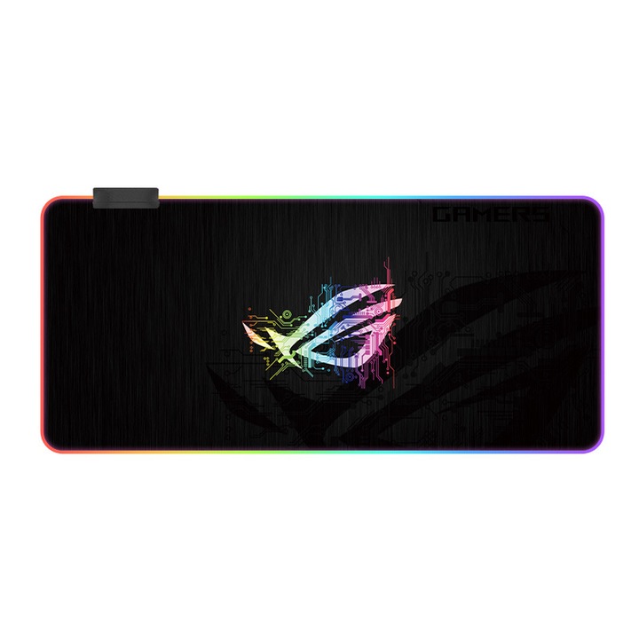 MousePad Gaming, KINSI, Lumini RGB, Antiderapant, Baza Cauciucata, 7 moduri de iluminare, 800x300x4 mm, A920