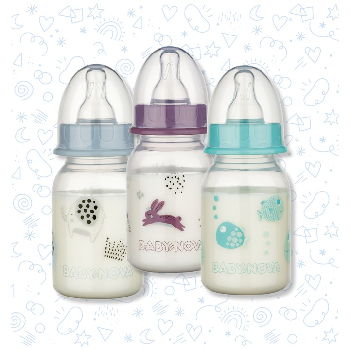 Baby Nova PP Normál nyakú palack 0-24 hó 120 ml