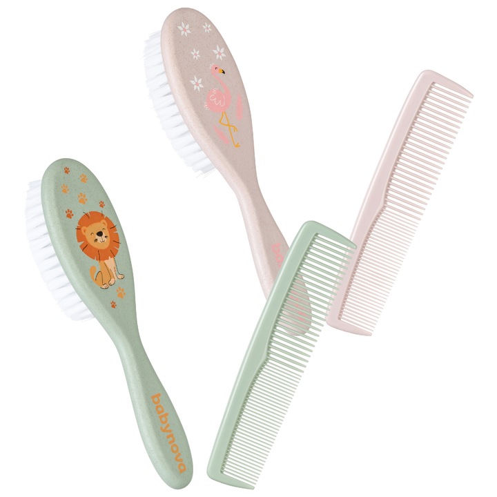 Baby Nova Kefe és fésűkészlet nejlon sörtékkel 2 db