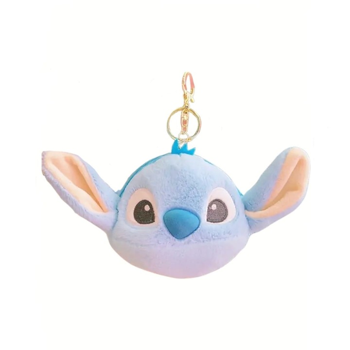 Jucarie de plus, Stich, tip breloc, bleu, 15 cm