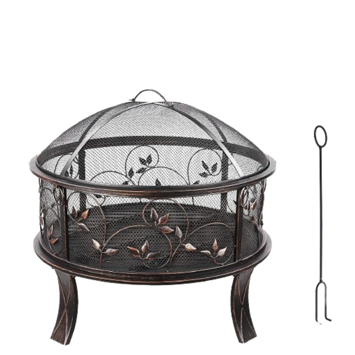 Semineu exterior pentru gradina, Fier, 68cm, Gri