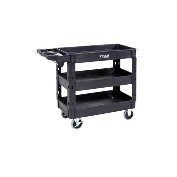 Carucior mobil pentru service, Roti pivotante, 360A°, Negru