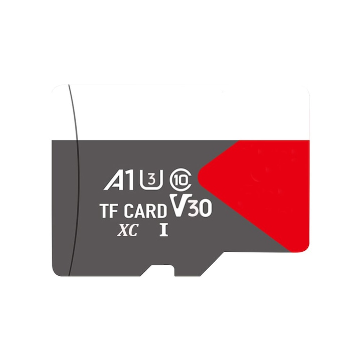 Card de memorie MicroSD, 12.5 x 10mm, cu adaptor, capacitate stocare 256GB, viteza de scriere, 30MB/s, Negru
