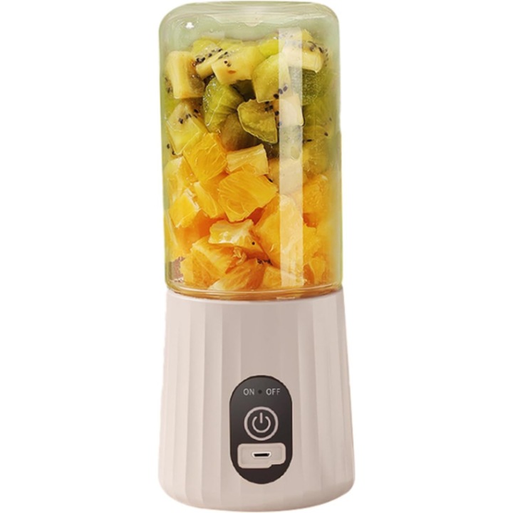 Преносим мини електрически блендер, USB презареждаем, 6 остриета от неръждаема стомана