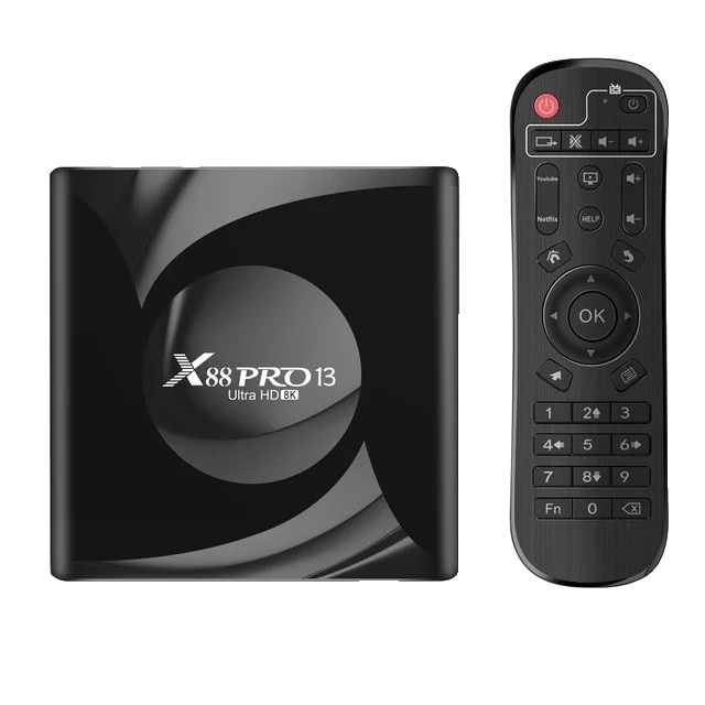 Mediaplayer X88 Pro 13, Android TV Box, 4 GB RAM, 64 GB, 8K lejátszás ...