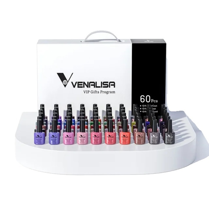VIP3 Комплект комплекти за гел за нокти, 60 цвята, 16 ml, многоцветен, куфар Venalisa