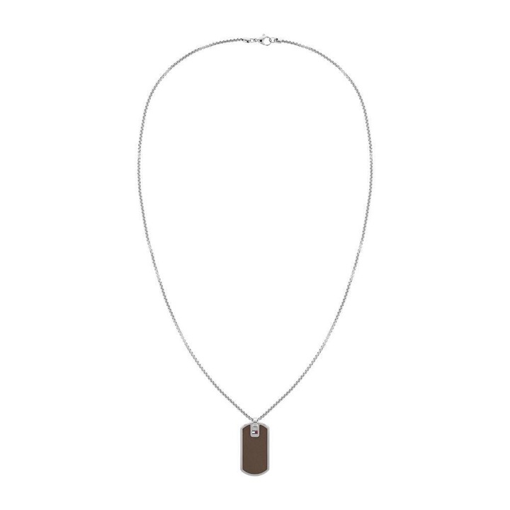 Férfi nyaklánc, Tommy Hilfiger, Rozsdamentes acél, Ezüst/Barna