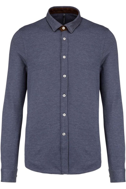 Férfi jacquard kötött ing - KA507, Sötétkék