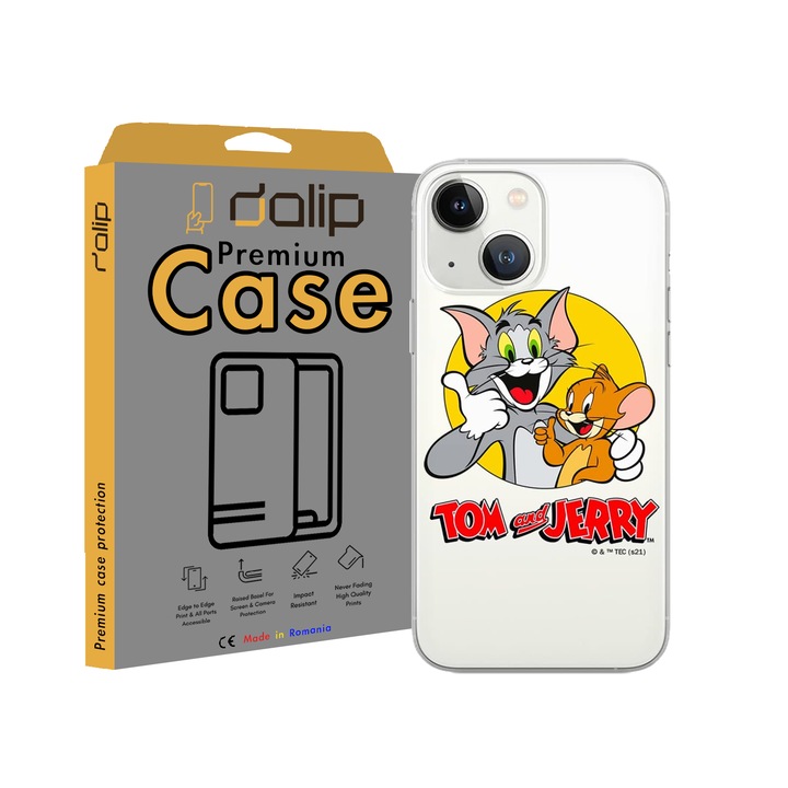 Dalip tok Samsung Galaxy A73 5G, Tom & Jerry, Silicon Ultra Flex, átlátszó